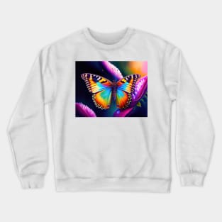 Bright Colourful Butterfly oil painting Crewneck Sweatshirt